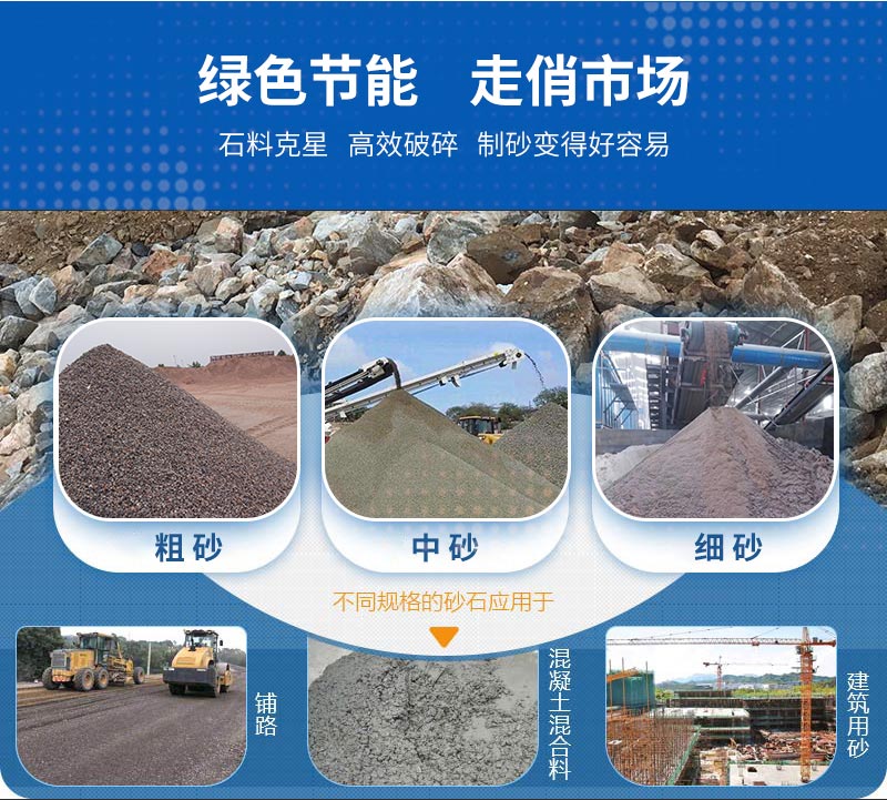 VSI制砂机可破碎物料