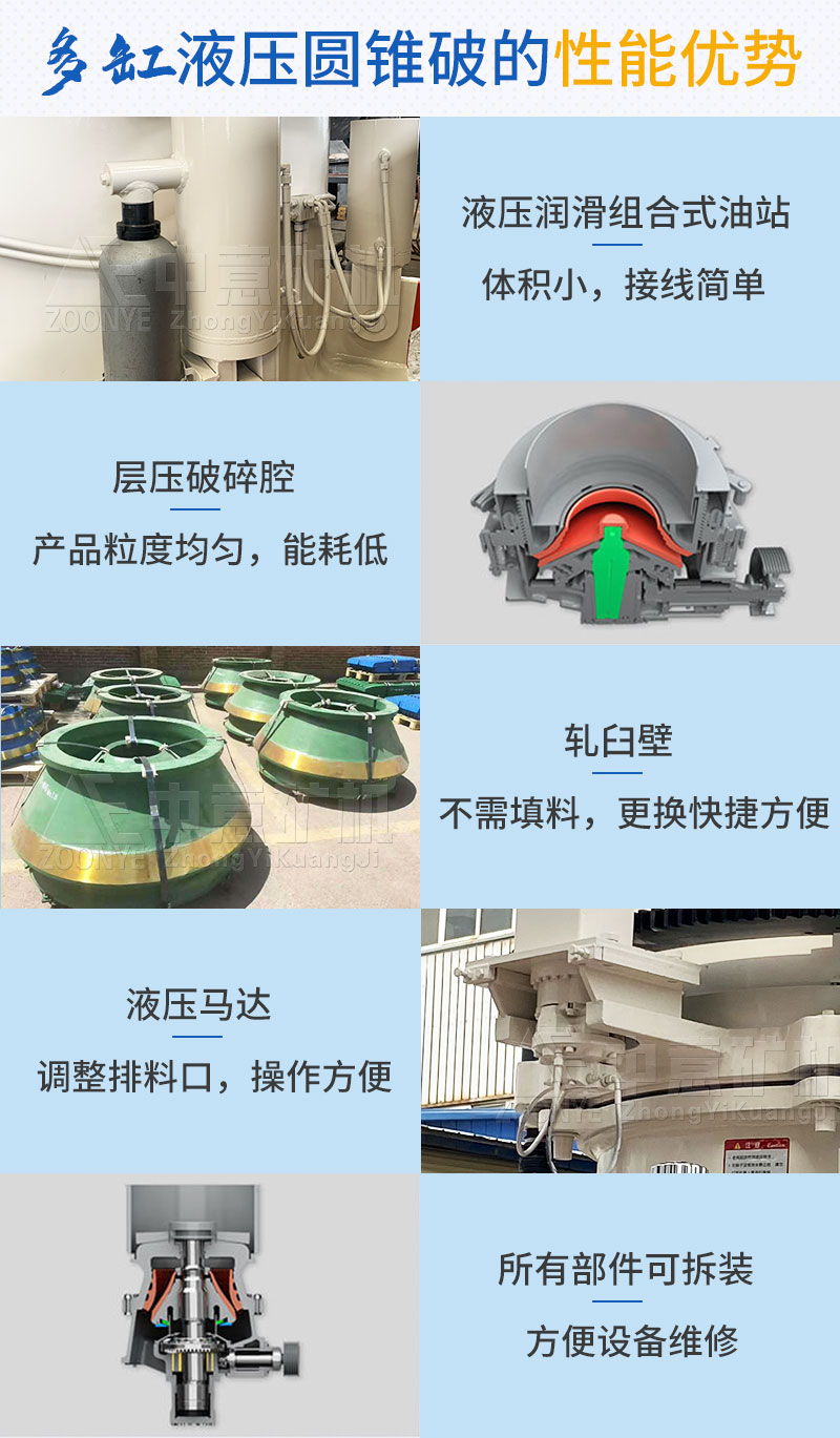 多缸液压圆锥破碎机性能优势
