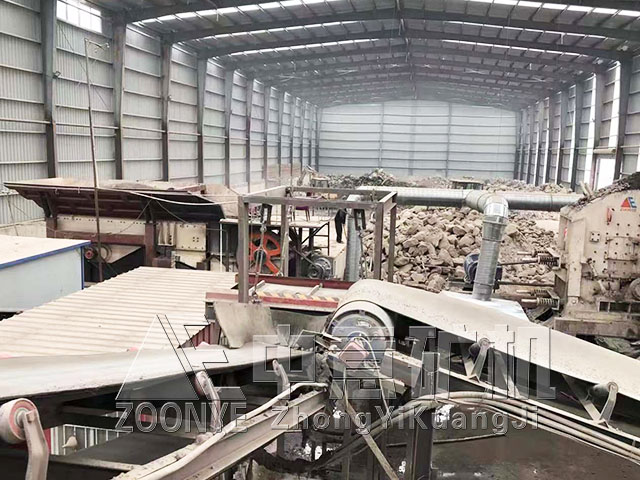 开封大型石料破碎生产线破碎鹅卵石、建筑垃圾